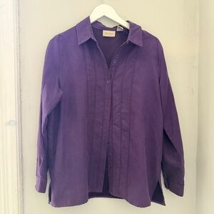 Purple Suede Western Button Up Shirt